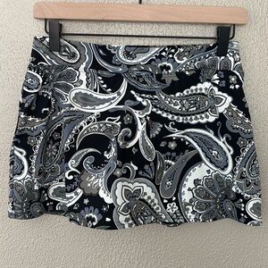 Women’s Lands End Swim Skirt, Size 2, Black/White/Gray
